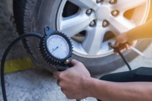 Checking tire pressure